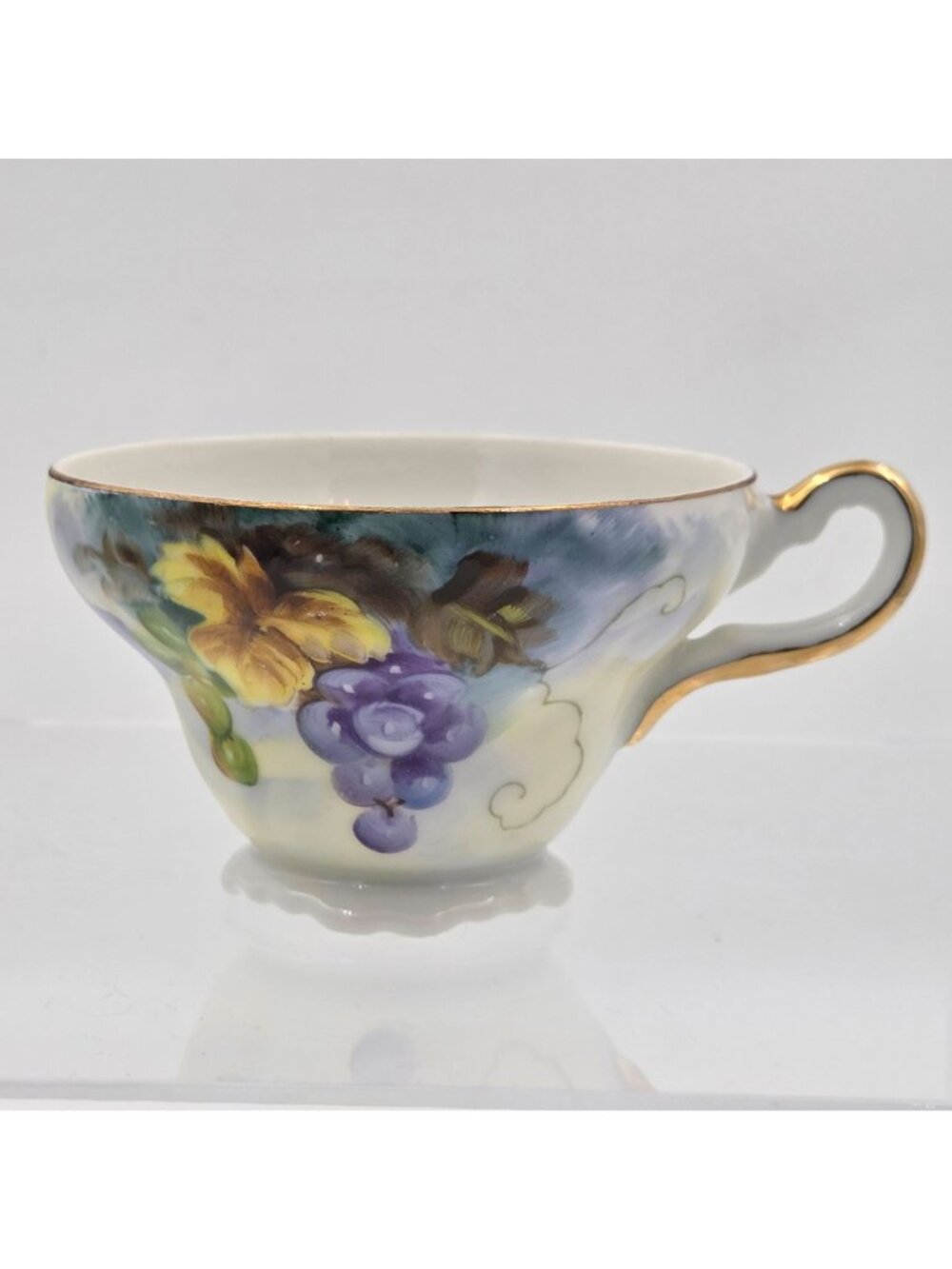Lefton Festival SL2619 Set of 2 Snack Plate and Cup Porcelain Purple Green Grape - Picture 5 of 10